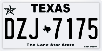 TX license plate DZJ7175