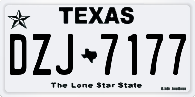 TX license plate DZJ7177