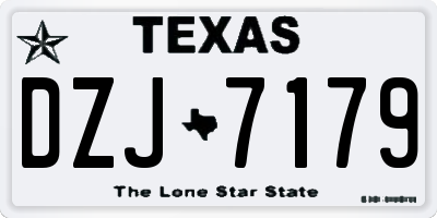 TX license plate DZJ7179