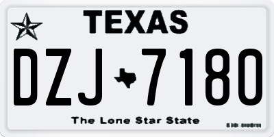 TX license plate DZJ7180