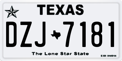 TX license plate DZJ7181