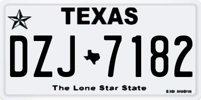 TX license plate DZJ7182