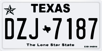 TX license plate DZJ7187