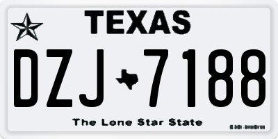 TX license plate DZJ7188
