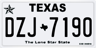 TX license plate DZJ7190