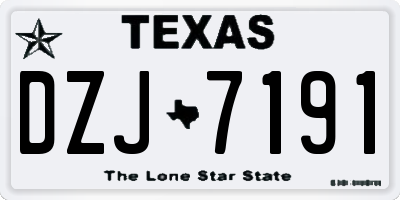 TX license plate DZJ7191