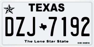 TX license plate DZJ7192