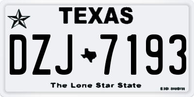 TX license plate DZJ7193