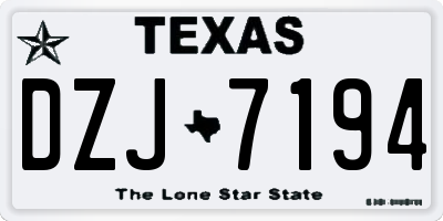 TX license plate DZJ7194