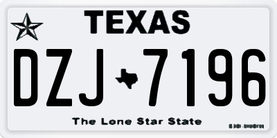 TX license plate DZJ7196