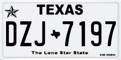 TX license plate DZJ7197