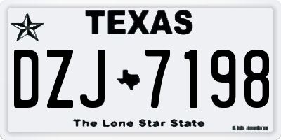 TX license plate DZJ7198