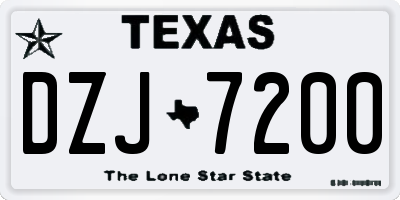 TX license plate DZJ7200