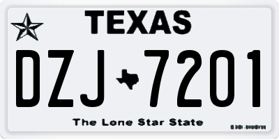 TX license plate DZJ7201