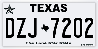 TX license plate DZJ7202