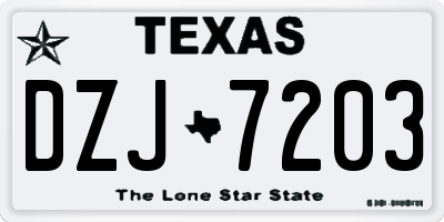 TX license plate DZJ7203