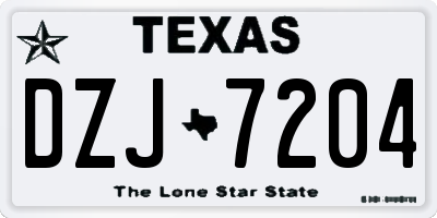 TX license plate DZJ7204