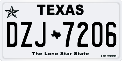 TX license plate DZJ7206