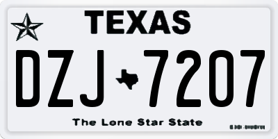 TX license plate DZJ7207