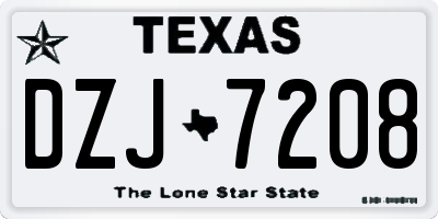 TX license plate DZJ7208