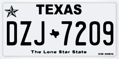 TX license plate DZJ7209