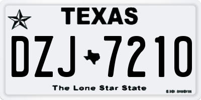 TX license plate DZJ7210