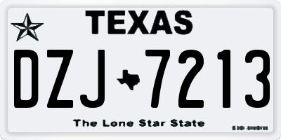 TX license plate DZJ7213