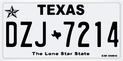 TX license plate DZJ7214