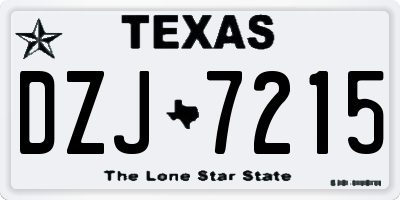 TX license plate DZJ7215