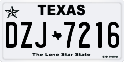 TX license plate DZJ7216