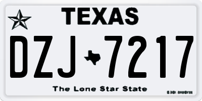 TX license plate DZJ7217
