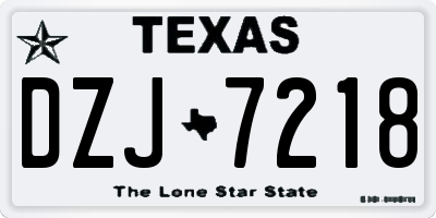 TX license plate DZJ7218