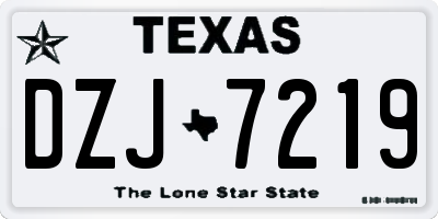 TX license plate DZJ7219