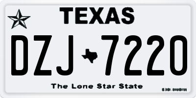 TX license plate DZJ7220