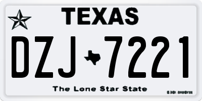 TX license plate DZJ7221