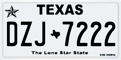 TX license plate DZJ7222