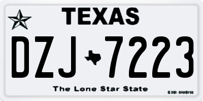 TX license plate DZJ7223
