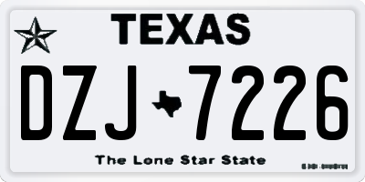 TX license plate DZJ7226