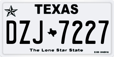 TX license plate DZJ7227