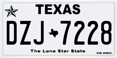 TX license plate DZJ7228