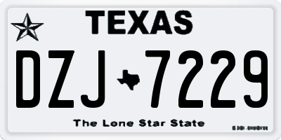 TX license plate DZJ7229
