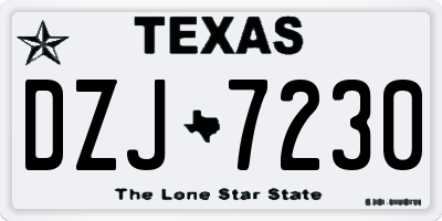 TX license plate DZJ7230