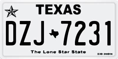 TX license plate DZJ7231