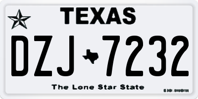 TX license plate DZJ7232