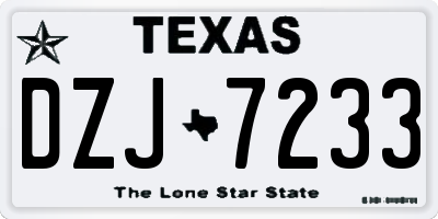 TX license plate DZJ7233