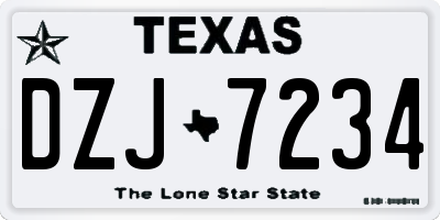 TX license plate DZJ7234
