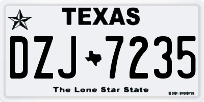 TX license plate DZJ7235
