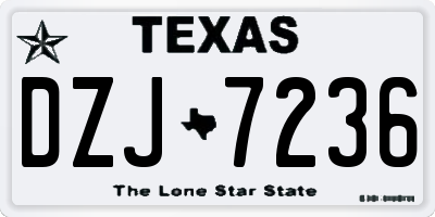 TX license plate DZJ7236