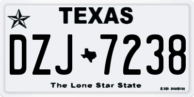 TX license plate DZJ7238
