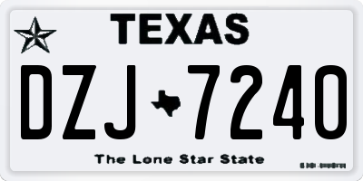 TX license plate DZJ7240